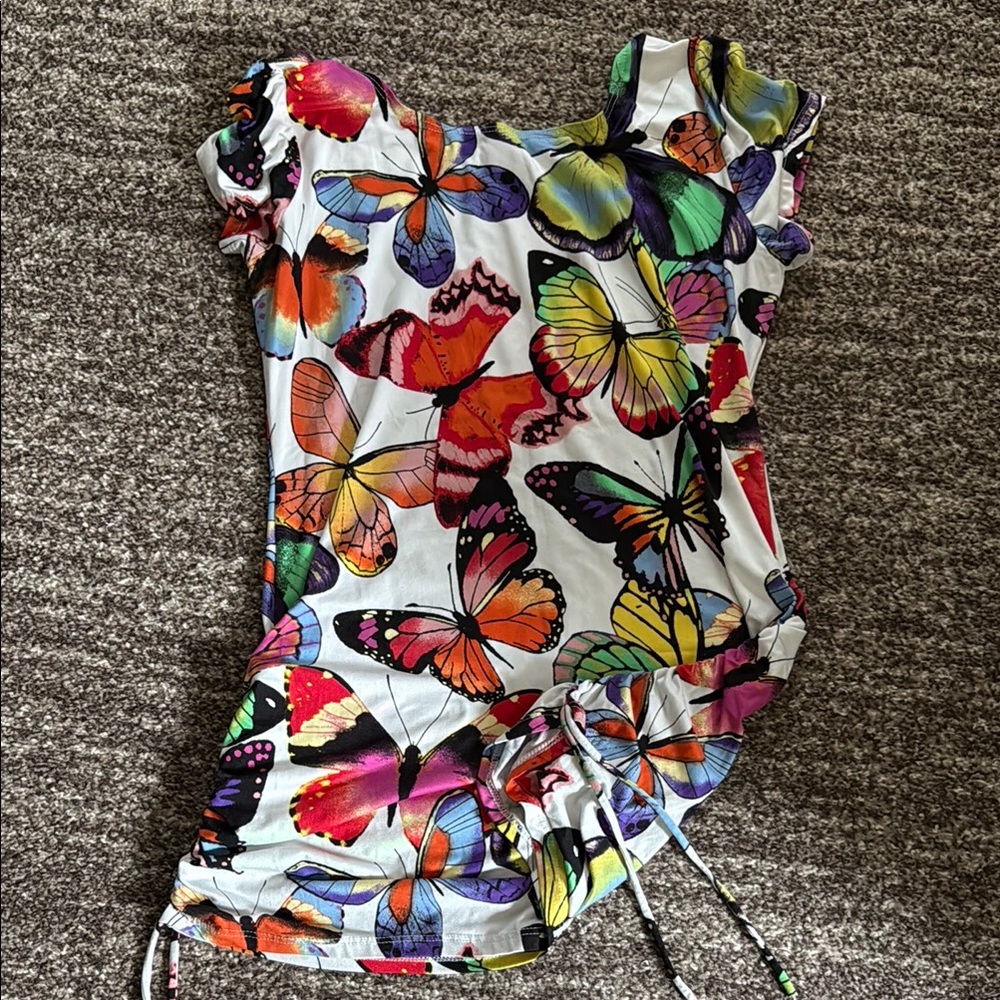 Colorful Butterfly Print Mini Dress